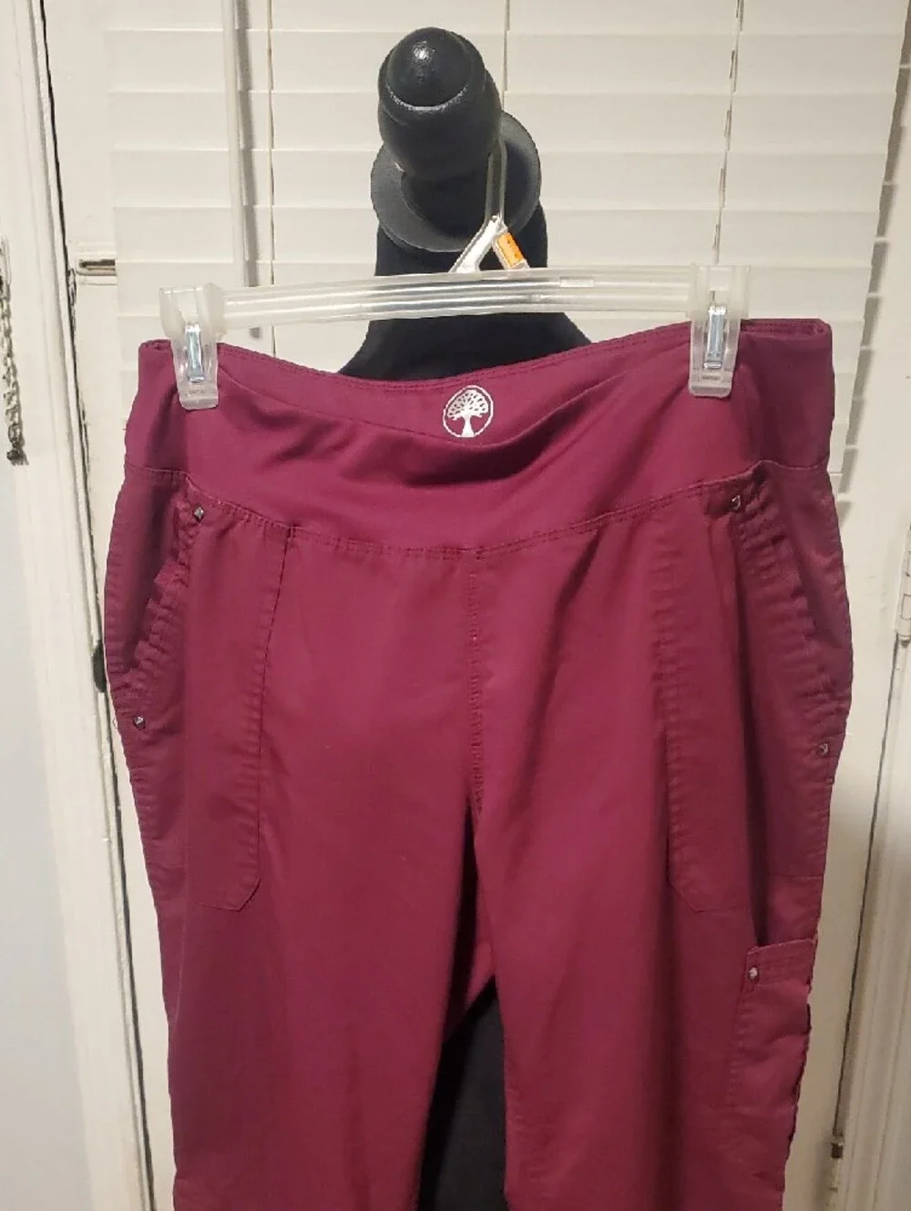 healing hands Maroon Boot-Cut Cargo Scrub Pants - Picture 3 of 9